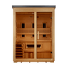 3 Person Outdoor Hybrid Sauna, Infrared and Traditional Stove, Flat Roof, Golden Designs Carinthia - NW Immersion
