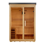 3 Person Outdoor Traditional Sauna, Flat Roof Design, Golden Designs Arlberg - NW Immersion