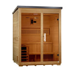 3 Person Outdoor Traditional Sauna, Flat Roof Design, Golden Designs Arlberg - NW Immersion
