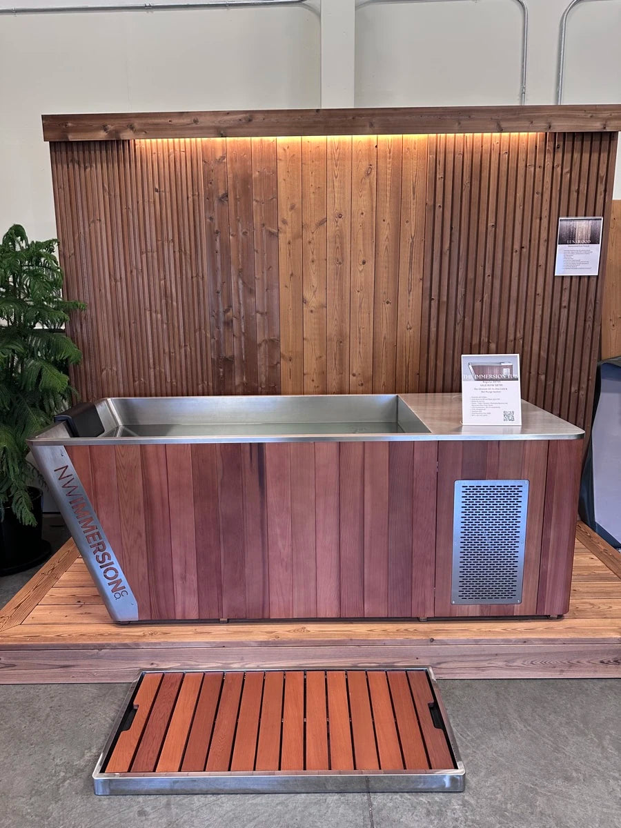 Cold plunge tub display in the NW Immersion showroom
