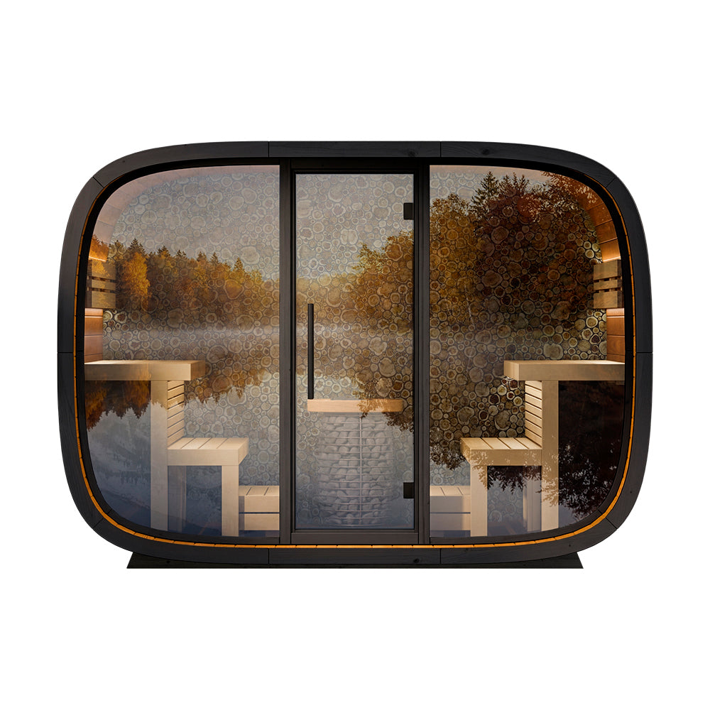 Leil Saunas Round Cube Single, 6-8 Person Outdoor Sauna