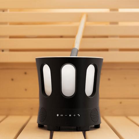 SaunaLife SaunaZone LED Sauna Speaker Bucket FAQ image
