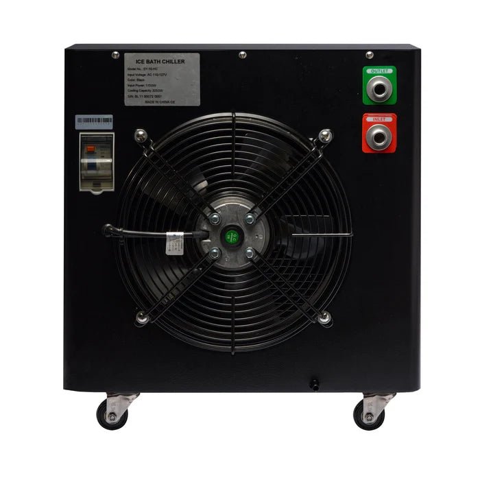 Black Cuboid Cold Plunge Tub with 1 HP Water Chiller – Complete Cold Therapy Package — detail view (3)