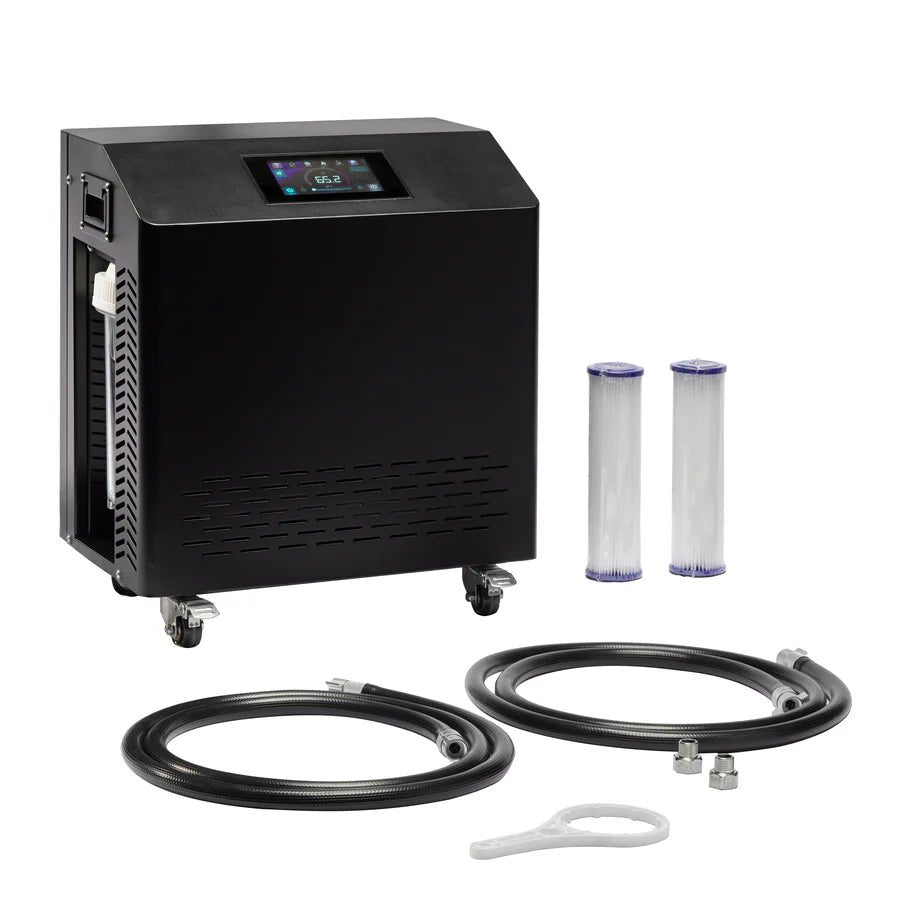 Black Cuboid Cold Plunge Tub with 1 HP Water Chiller – Complete Cold Therapy Package - NW Immersion