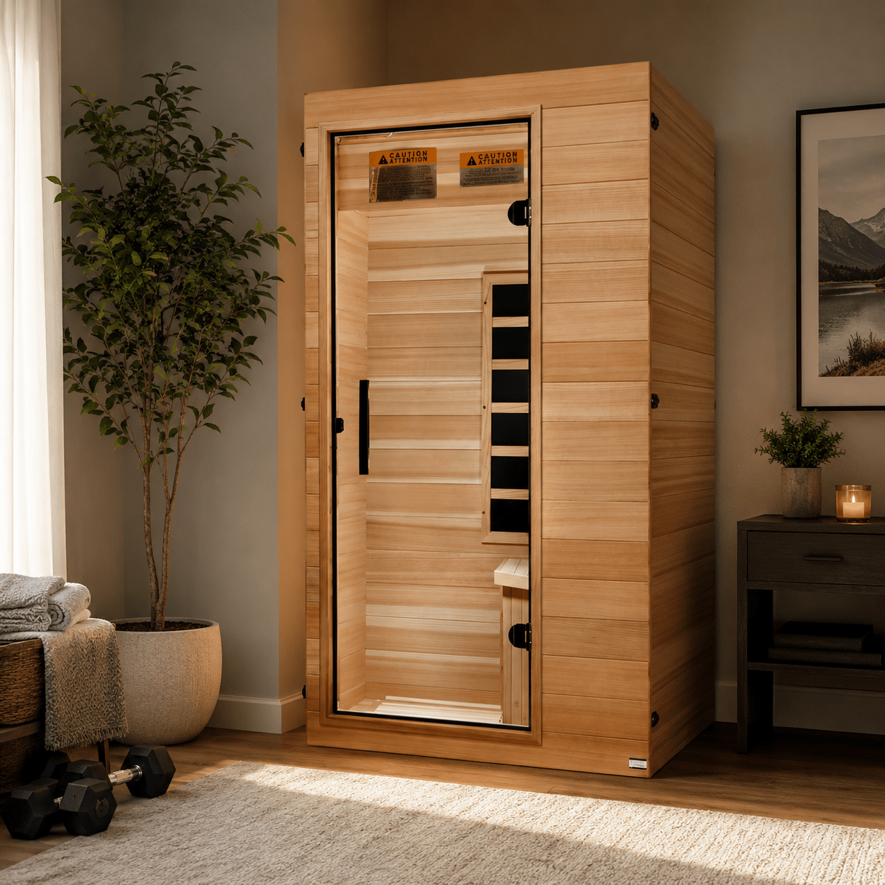 Dynamic Elite™ 1 - Person Ultra Low EMF FAR Infrared Sauna with Red Light Therapy - NW Immersion