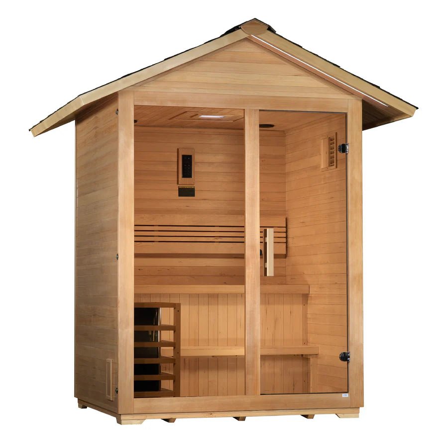 Golden Designs "Arlberg" 3 Person Traditional Outdoor Sauna - Canadian Hemlock — additional product view
