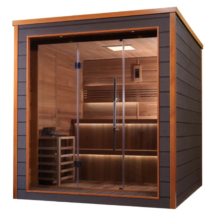Golden Designs Bergen - Indoor/Outdoor Traditional Sauna, 6-Person — detail view