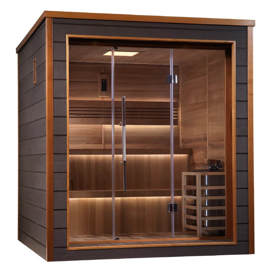 Golden Designs Bergen - Indoor/Outdoor Traditional Sauna, 6 - Person - NW Immersion