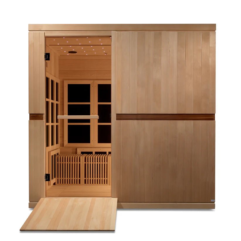 Golden Designs Catalonia™ 8 - Person Near Zero EMF Wheelchair Accessible Infrared Sauna & Yoga Studio - NW Immersion
