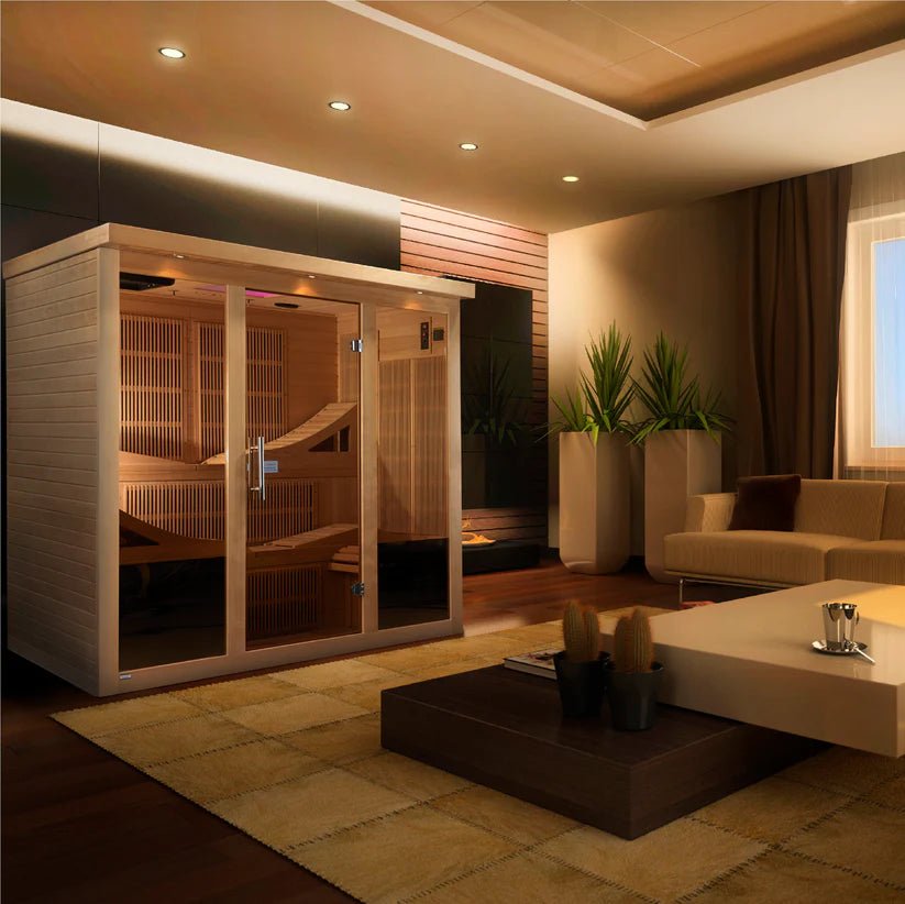 Golden Designs Monaco™ Elite 6 - Person Near Zero EMF FAR Infrared Sauna - NW Immersion