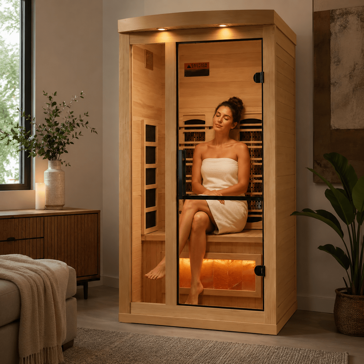 Golden Designs Reserve Edition™ 1 - 2 Person Full Spectrum Infrared Sauna with Himalayan Salt Bar - NW Immersion