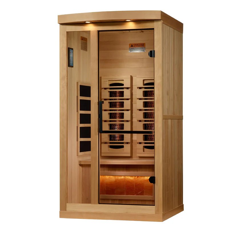Golden Designs Reserve Edition™ 1 - 2 Person Full Spectrum Infrared Sauna with Himalayan Salt Bar - NW Immersion