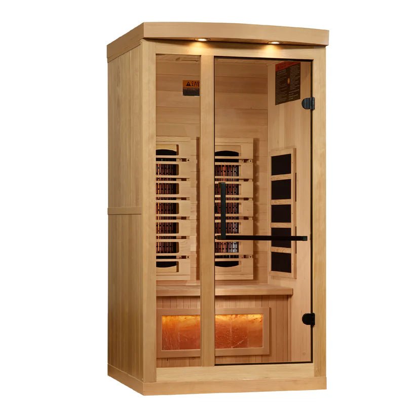 Golden Designs Reserve Edition™ 1 - 2 Person Full Spectrum Infrared Sauna with Himalayan Salt Bar - NW Immersion