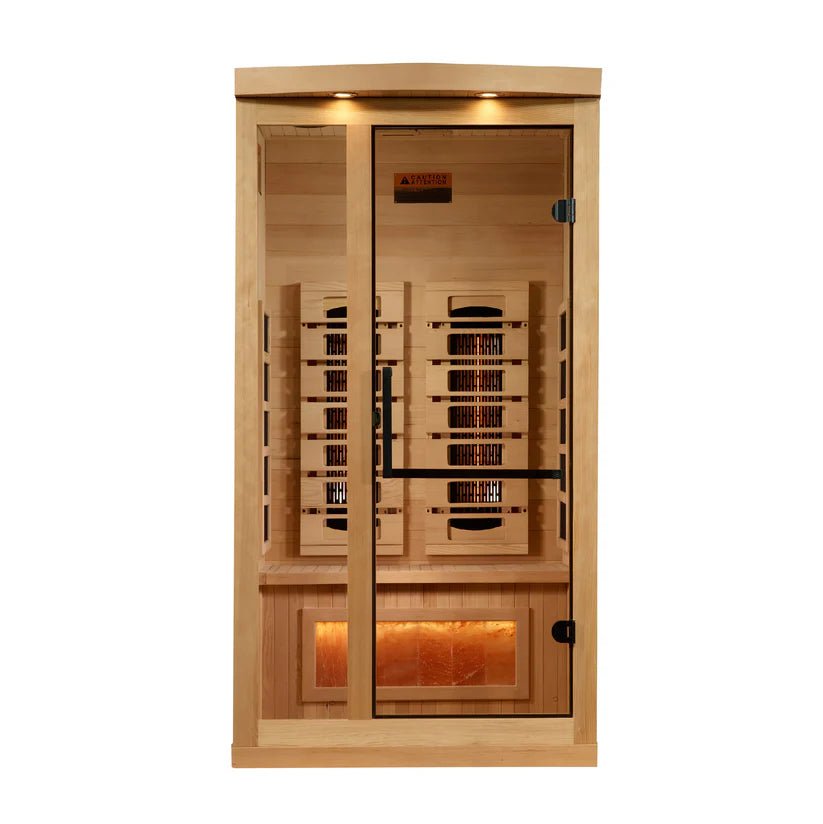 Golden Designs Reserve Edition™ 1 - 2 Person Full Spectrum Infrared Sauna with Himalayan Salt Bar - NW Immersion