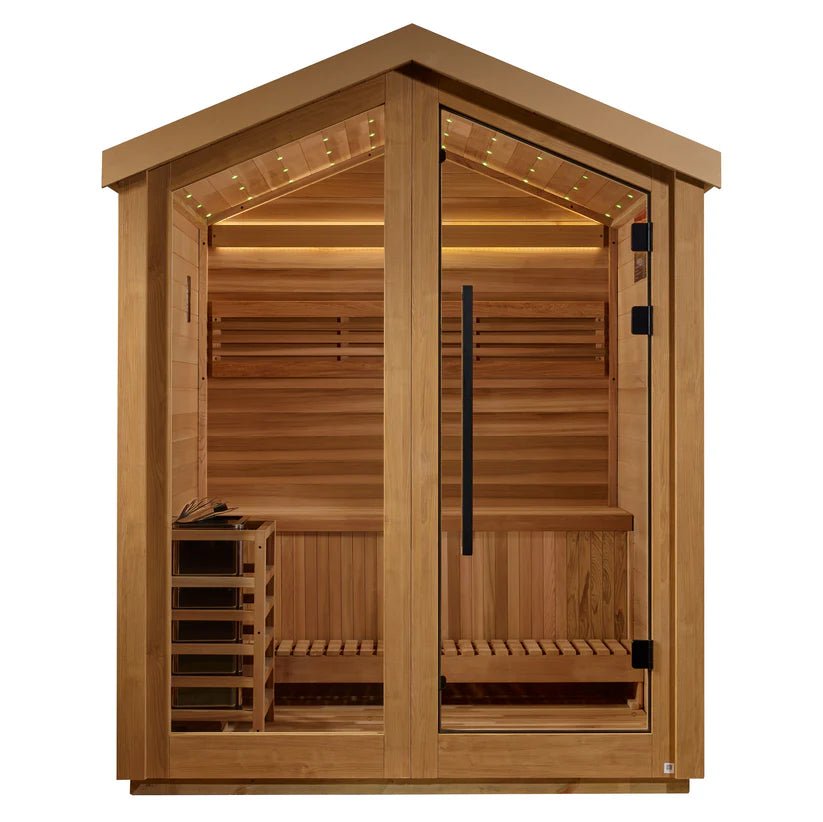 Golden Designs Savonlinna Outdoor Sauna | 3 Person Traditional Cedar Sauna - NW Immersion