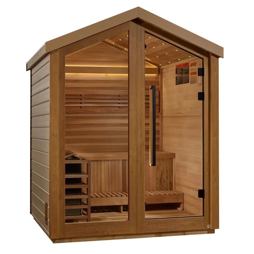 Golden Designs Savonlinna Outdoor Sauna | 3 Person Traditional Cedar Sauna - NW Immersion