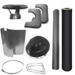 Harvia Chimney Package - Flat Roof / Barrel - Black - NW Immersion