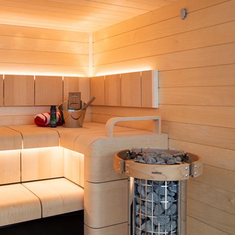 Harvia Cilindro PC90 9kW Electric Sauna Heater with Built-In Controls – Complete Package Options - NW Immersion