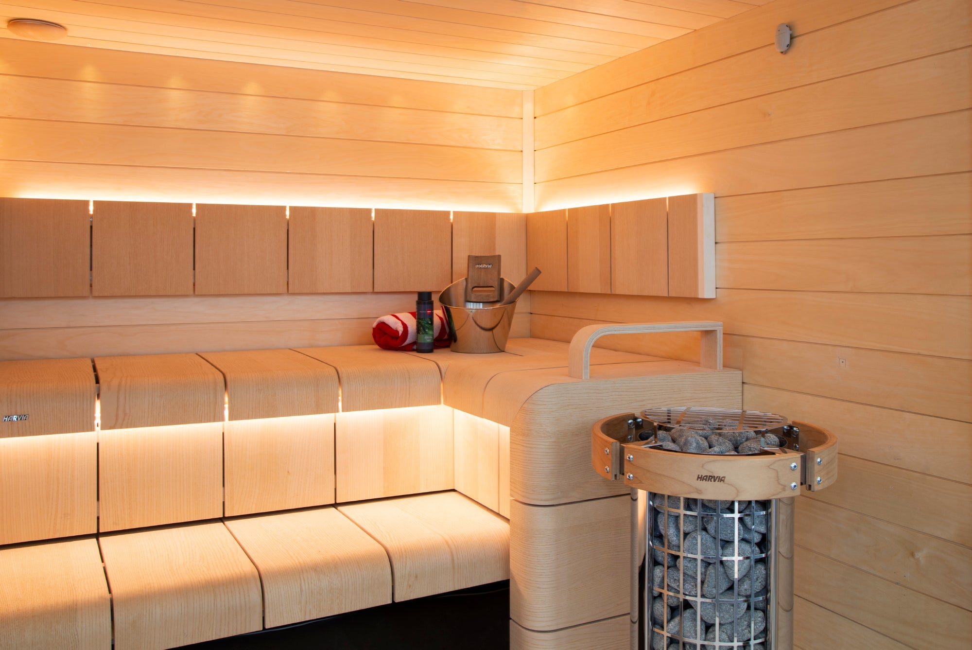 Harvia Cilindro PC90 9kW Electric Sauna Heater with Built-In Controls – Complete Package Options - NW Immersion