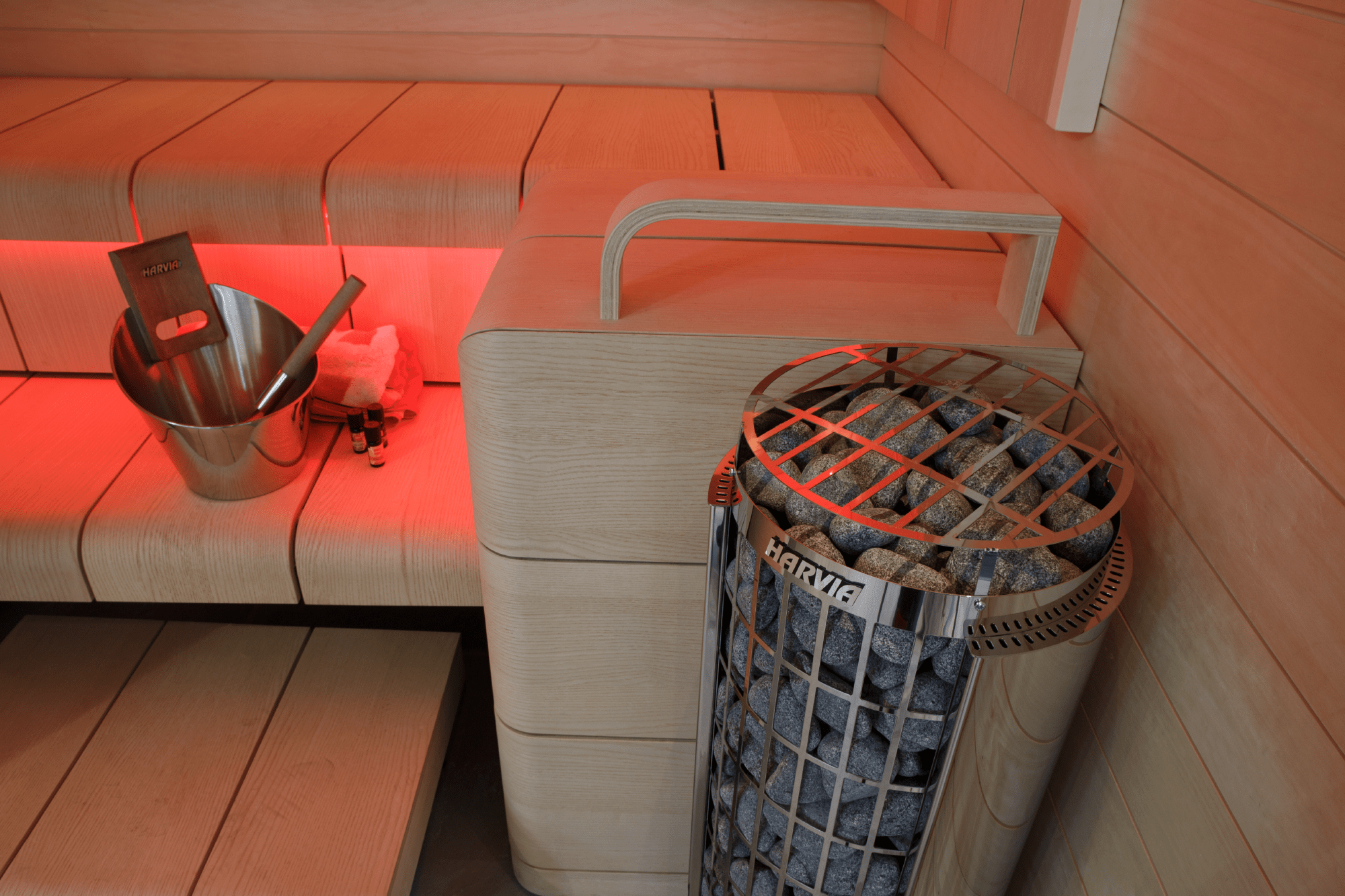 Harvia Cilindro PC90 9kW Electric Sauna Heater with Built-In Controls – Complete Package Options - NW Immersion