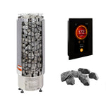Harvia Cilindro PC90E 9kW Electric Sauna Heater Package with Fenix WiFi Control & Sauna Stones - NW Immersion