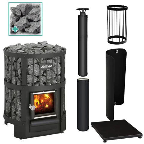 SaunaLife Model GL6 6 Person Garden Luxury Series Outdoor Sauna Kit — complete package contents
