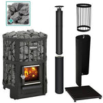 SaunaLife Model GL6 6 Person Garden Luxury Series Outdoor Sauna Kit — complete package contents