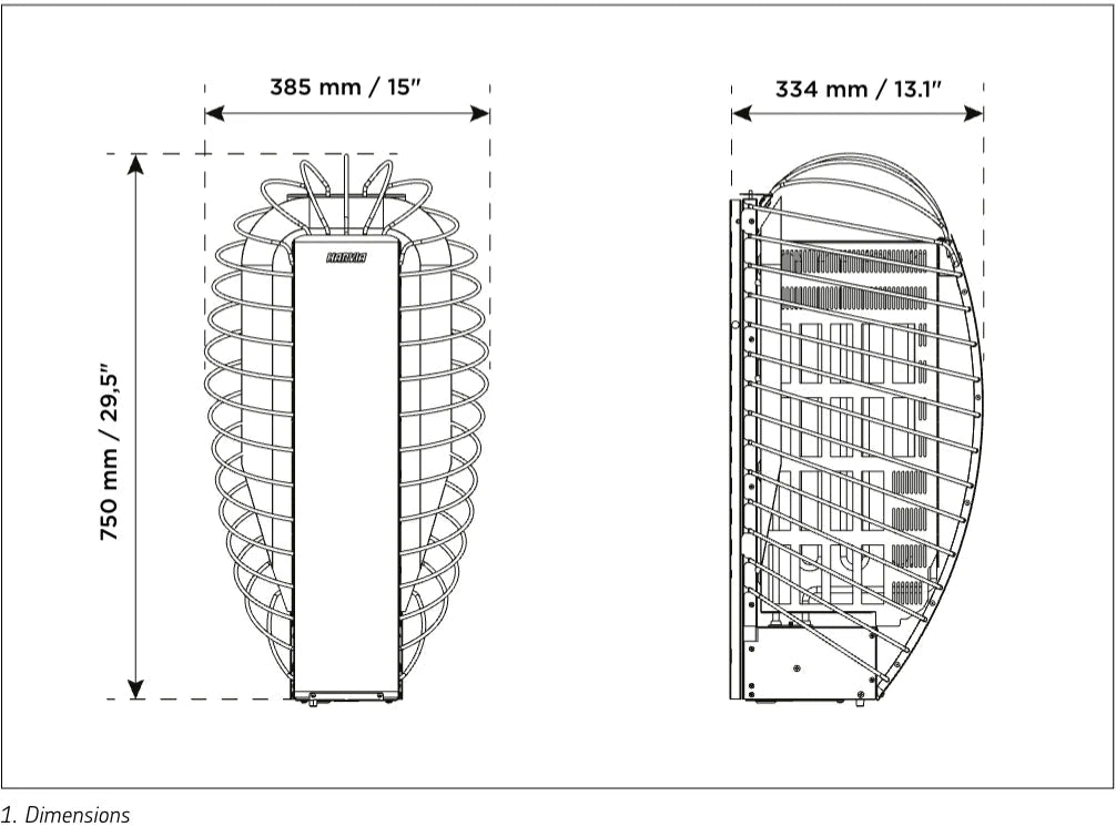 Harvia Spirit SP80E 8 kW Electric Sauna Heater - Complete Package Options - NW Immersion