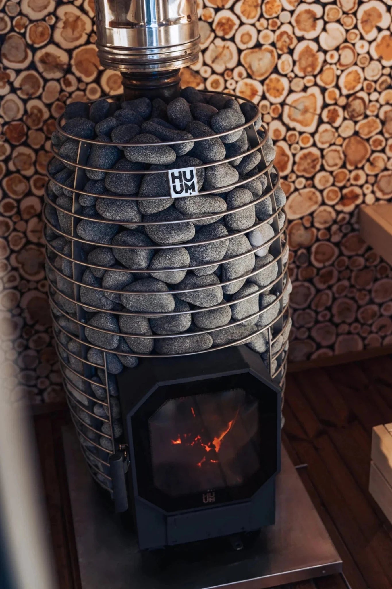 HUUM HIVE Flow Mini Wood-Burning Sauna Stove Package with Stones - NW Immersion