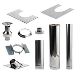 HUUM Sauna Wood Stove Chimney Set, Thru-Ceiling — shown installed