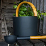 KOLO Bucket 2 Sauna Bucket – Curved Bamboo Handle, 1.5 Gallon, Black - NW Immersion