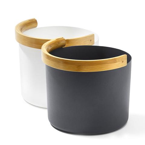 KOLO Bucket 2 Sauna Bucket with curved Handle, Bamboo/Aluminum, 1.5Gal - BLACK - NW Immersion
