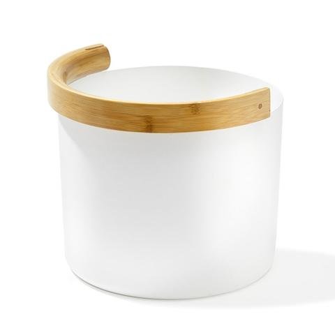 KOLO Bucket 2 Sauna Bucket with curved Handle, Bamboo/Aluminum, 1.5Gal - WHITE - NW Immersion