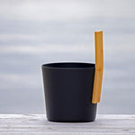 KOLO Bucket 3 Sauna Bucket with straight handle, Bamboo/Aluminum, 1Gal - BLACK - NW Immersion