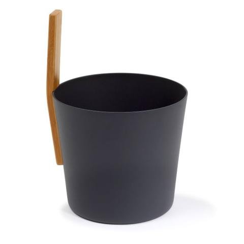 KOLO Bucket 3 Sauna Bucket with straight handle, Bamboo/Aluminum, 1Gal - BLACK - NW Immersion
