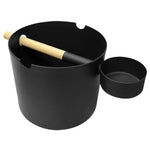 KOLO Bucket and Ladle Sauna Bucket and Ladle Set, Bamboo/Aluminum, 1Gal - BLACK - NW Immersion