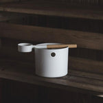 KOLO Bucket and Ladle Sauna Bucket and Ladle Set, Bamboo/Aluminum, 1Gal - WHITE - NW Immersion