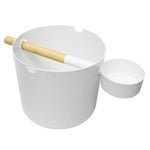 KOLO Bucket and Ladle Sauna Bucket and Ladle Set, Bamboo/Aluminum, 1Gal - WHITE - NW Immersion
