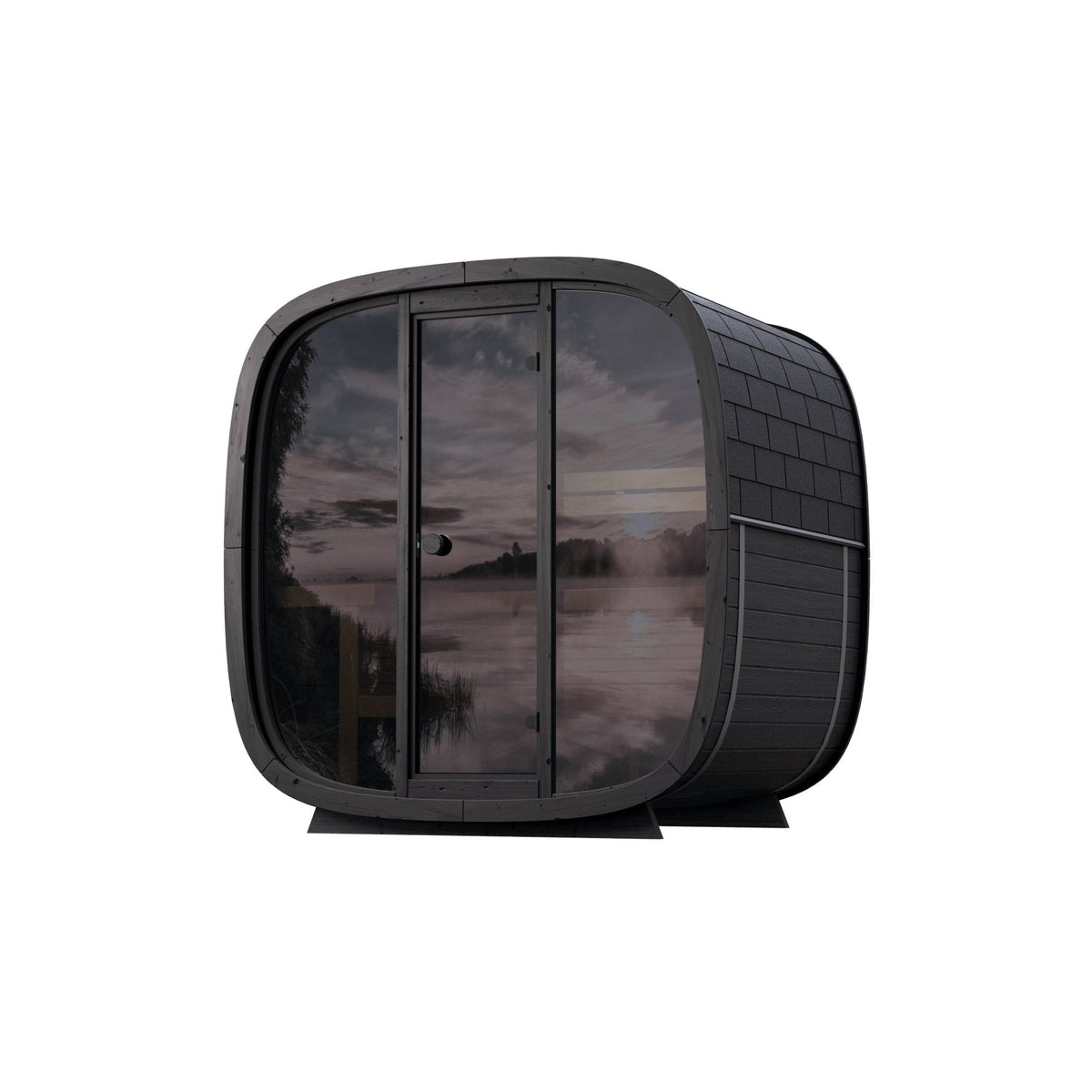 Leil Black Cube Classic 4 Person Outdoor Traditional Finnish Sauna - NW Immersion