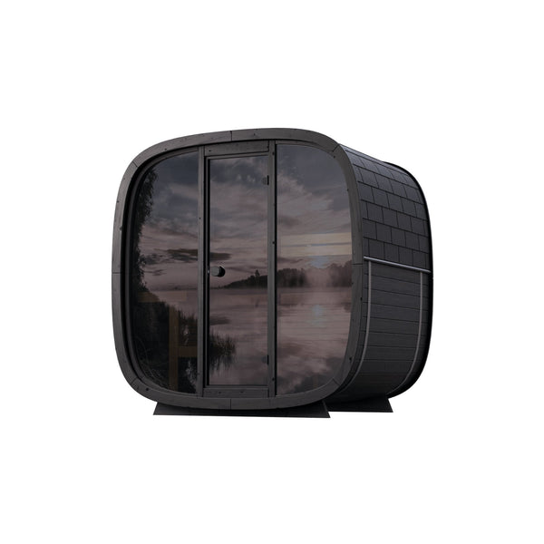 Leil Black Cube Classic 4 Person Outdoor Traditional Finnish Sauna - NW Immersion
