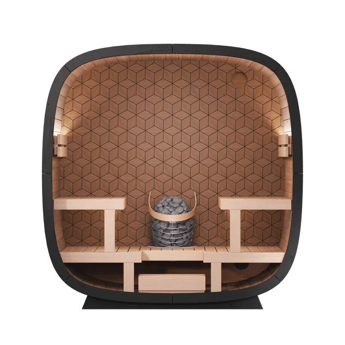 Leil Black Cube - Premium 4 - Person Outdoor Sauna Kit - NW Immersion