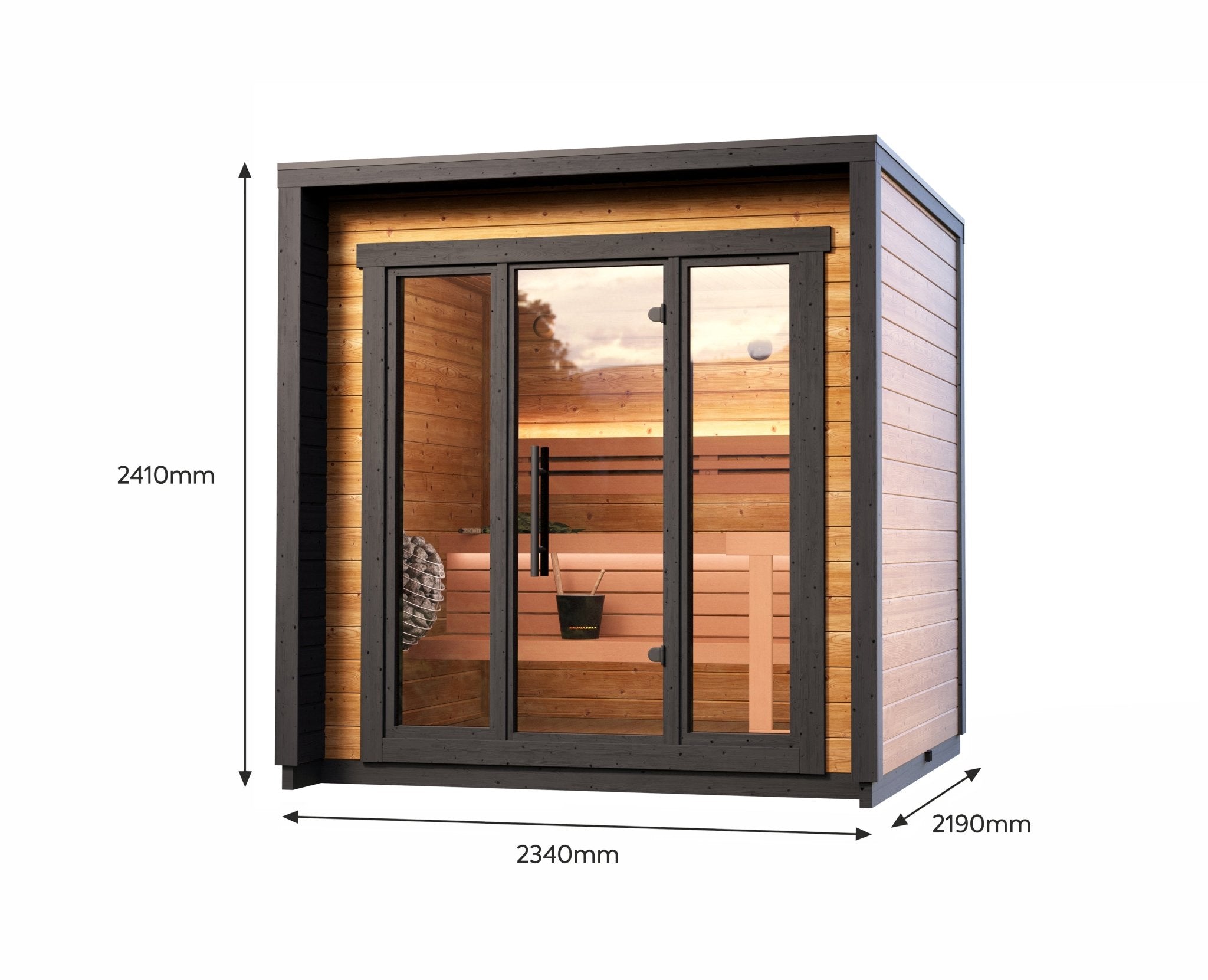 Leil Patio XS 4 Person Outdoor Sauna - NW Immersion