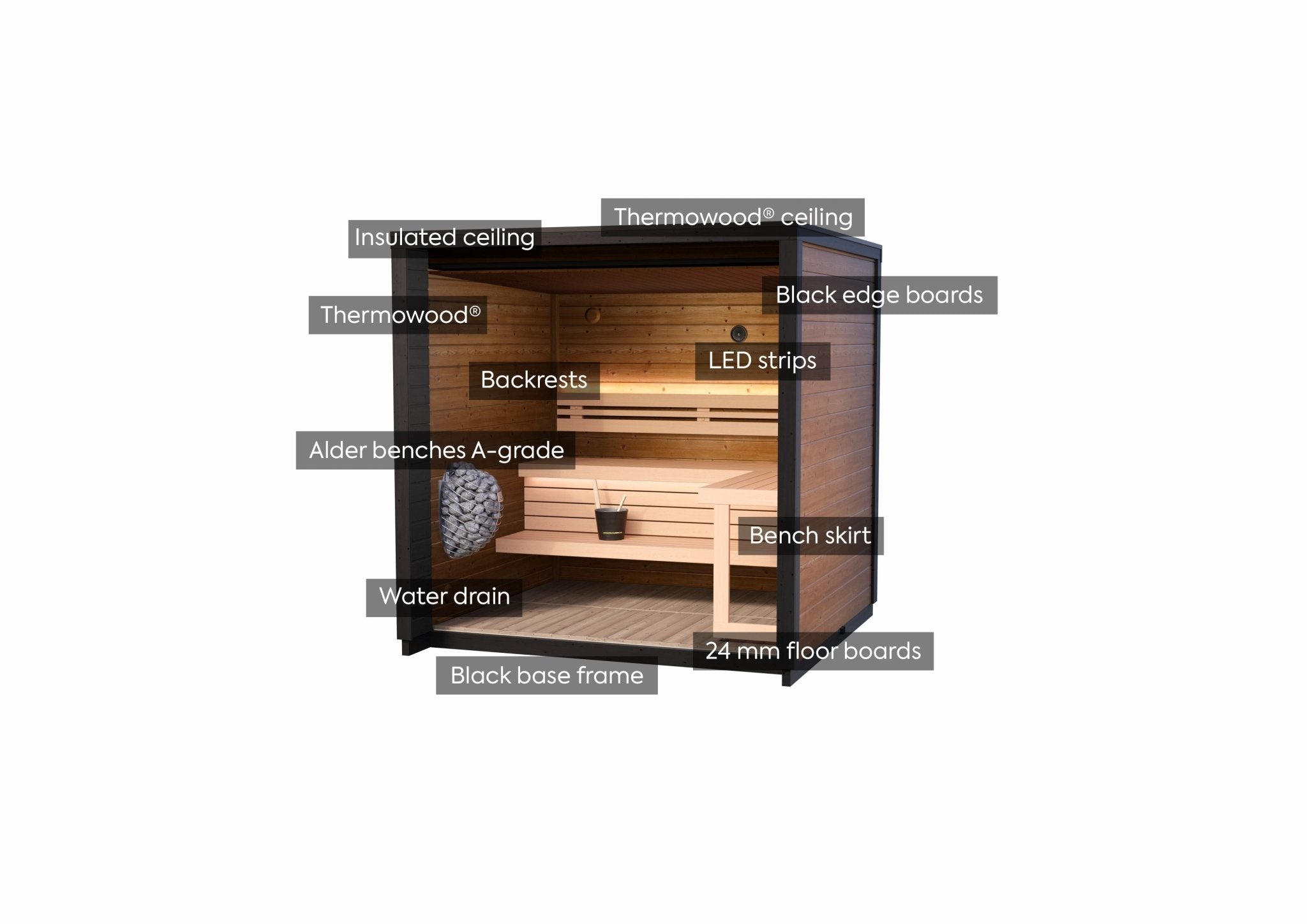 Leil Patio XS 4 Person Outdoor Sauna - NW Immersion