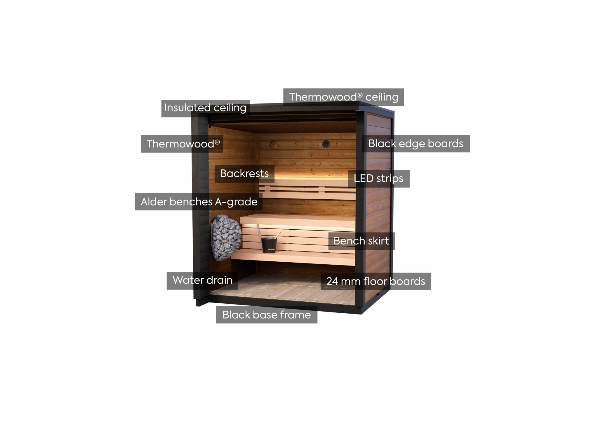 Leil Patio XXS 3 Person Outdoor Sauna - NW Immersion
