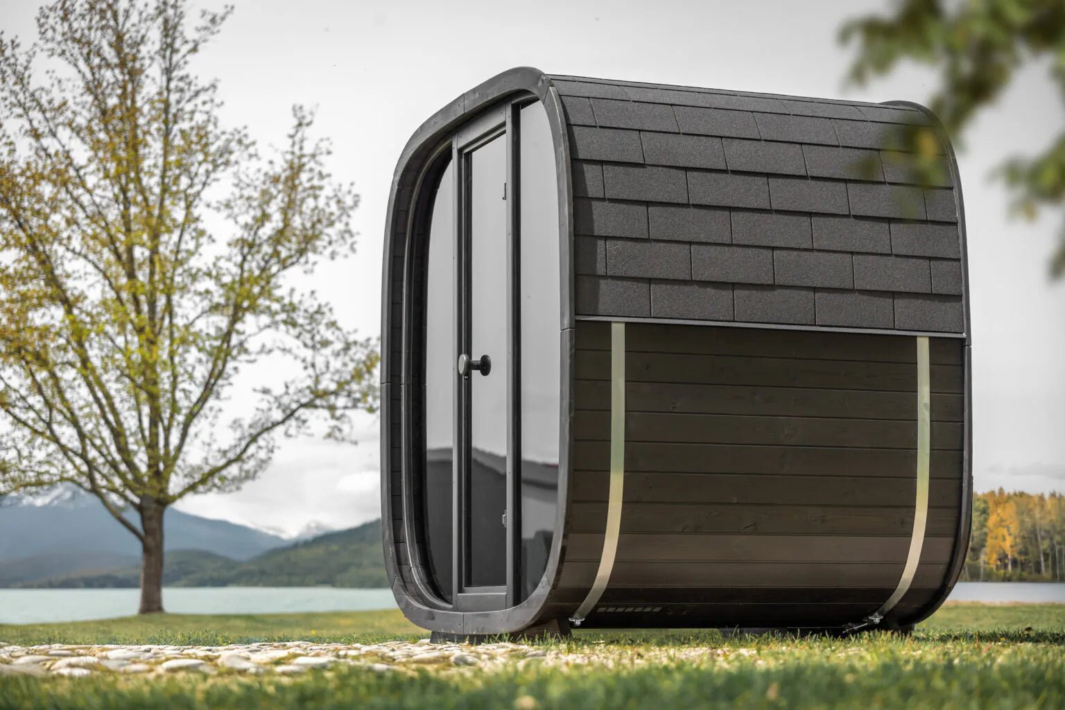Leil Saunas Black Cube Classic 4-Person Outdoor Sauna Kit - NW Immersion