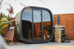 Leil Saunas Black Cube Classic 4-Person Outdoor Sauna Kit - NW Immersion