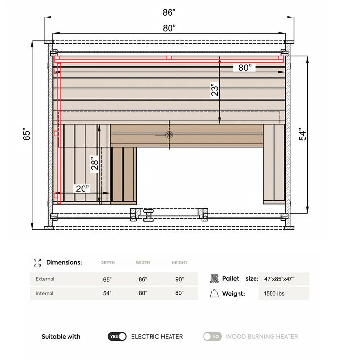 Leil Saunas Black Cube Classic 4-Person Outdoor Sauna Kit - NW Immersion