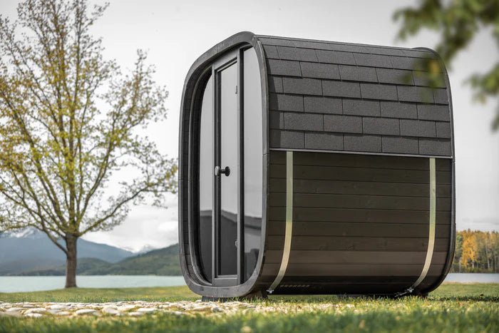 Leil Saunas Black Cube Classic 4-Person Outdoor Sauna Kit - NW Immersion