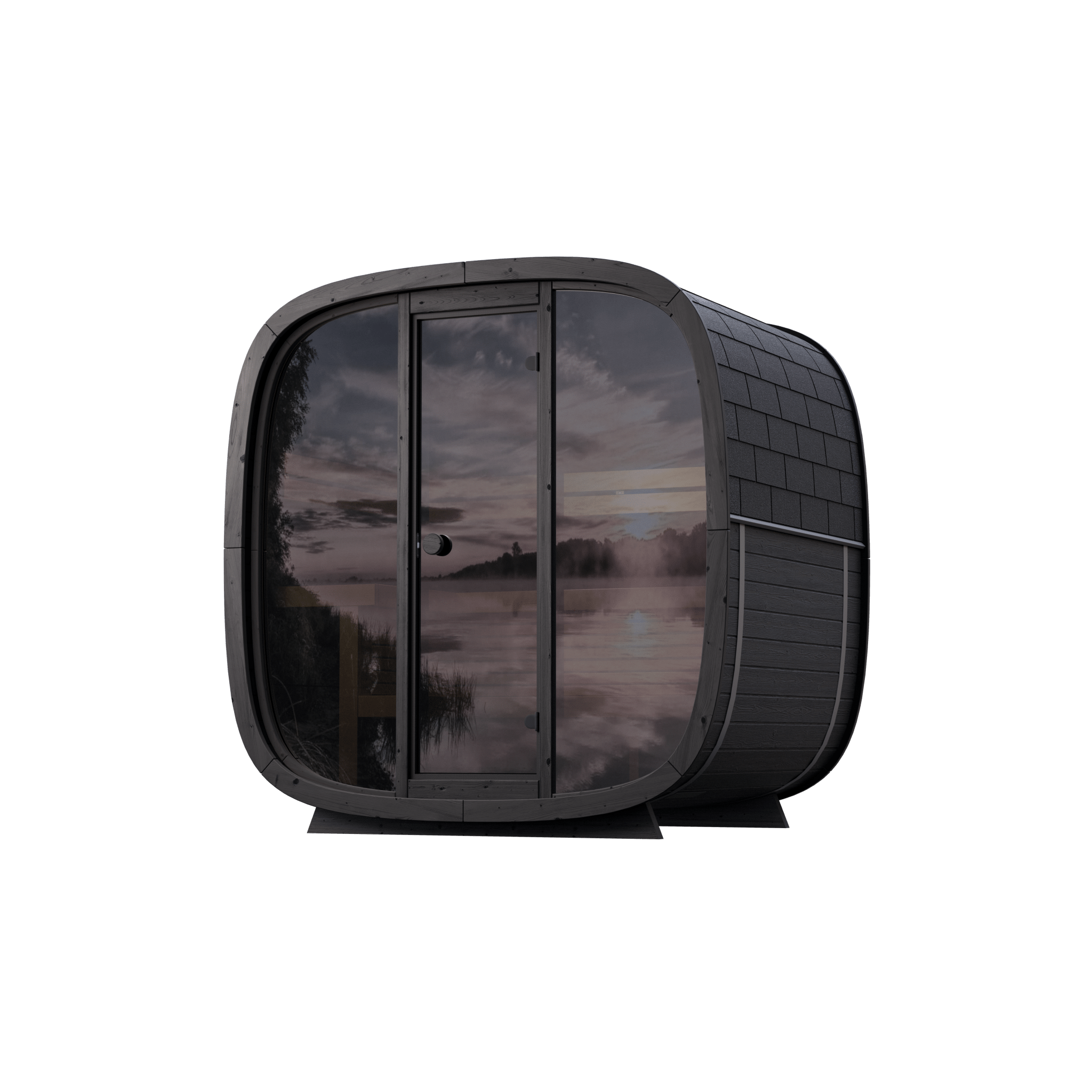 Leil Saunas Black Cube Classic 4-Person Outdoor Sauna Kit - NW Immersion