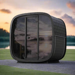 Leil Saunas Black Cube Classic 4-Person Outdoor Sauna Kit - NW Immersion